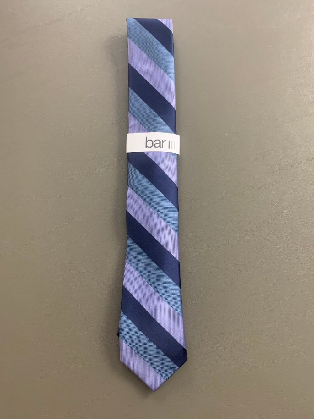 Bar III Men's 2.5'' Polyester Blend Slim Neck Tie, Lilac Purple Dalton Stripe